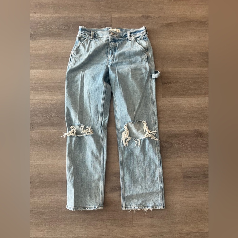 Abercrombie & Fitch Curve Love Low Rise Cargo Jeans